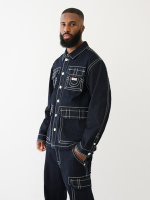 True Religion Big T Jacket Military Shacket 2S Body Rinse-True Religion