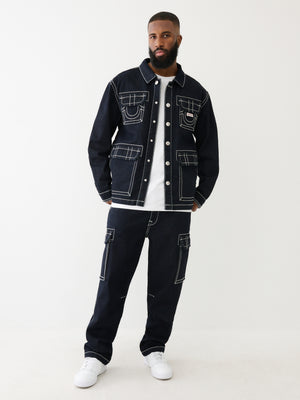 True Religion Big T Jacket Military Shacket 2S Body Rinse-True Religion