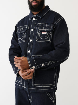 True Religion Big T Jacket Military Shacket 2S Body Rinse-True Religion