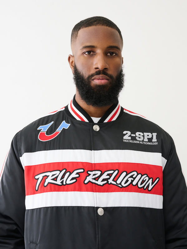 True Religion Racing Jacket Bomber Jet Black