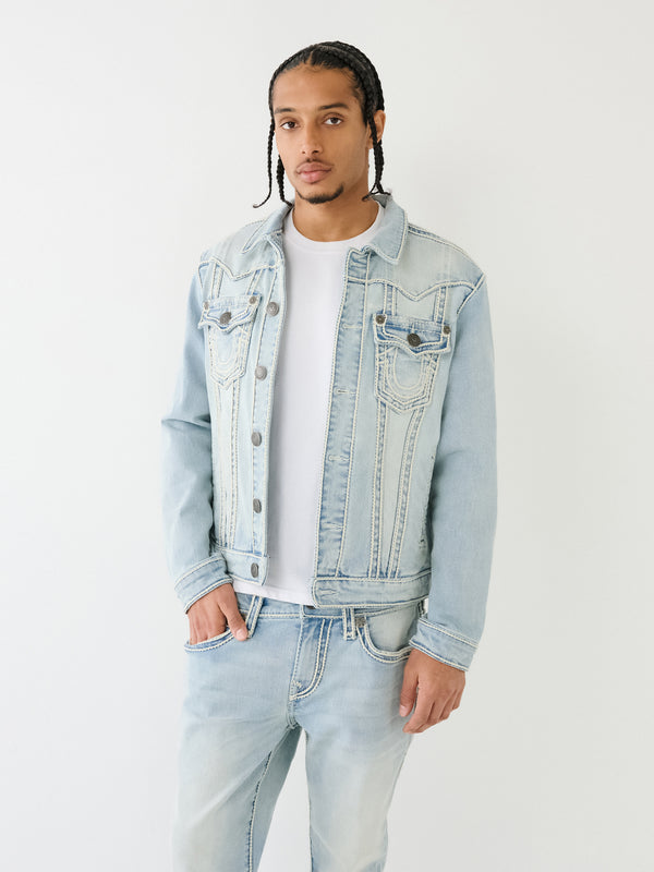 True Religion Jimmy Jacket Rope Stitch Kolari Light Wash