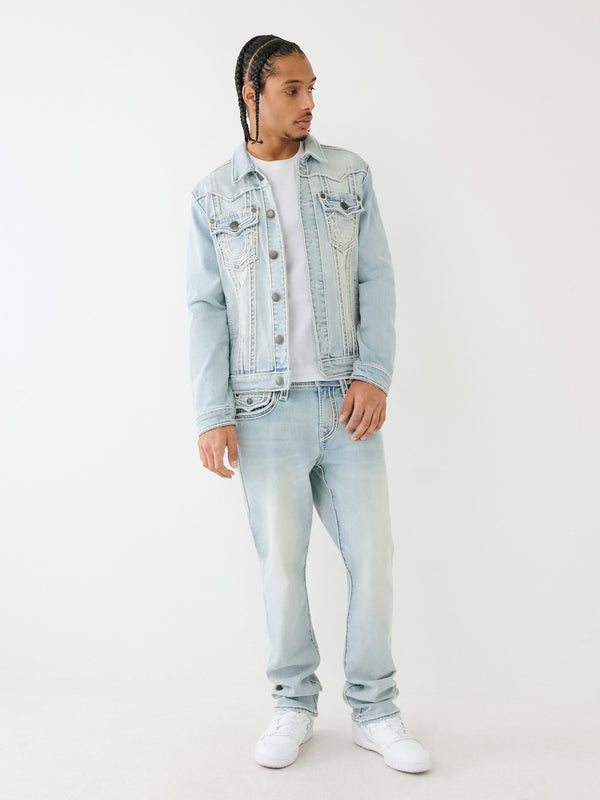 True Religion Jimmy Jacket Rope Stitch Kolari Light Wash