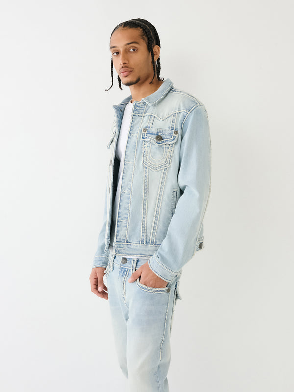 True Religion Jimmy Jacket Rope Stitch Kolari Light Wash