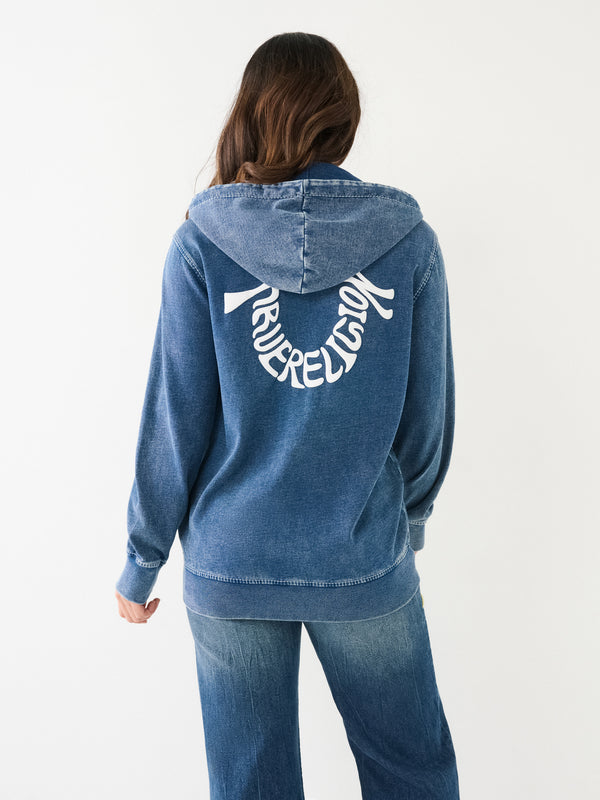 True Religion Oversized Jacket Boyfriend Big T Indigo