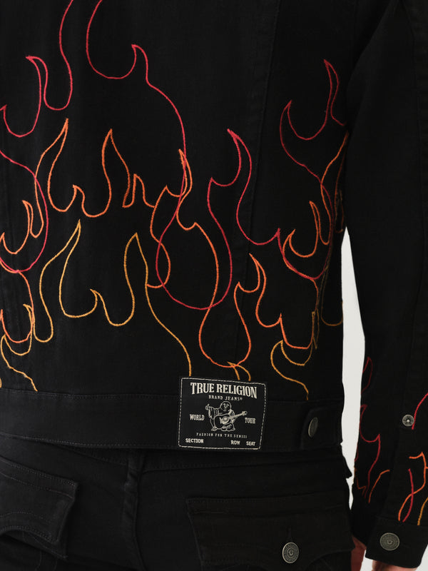 True Religion Jimmy Flame Jacket Black Rinse