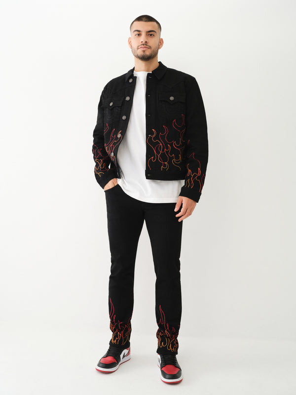 True Religion Jimmy Flame Jacket Black Rinse