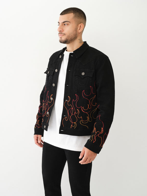 True Religion Jimmy Flame Jacket Black Rinse