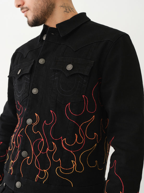 True Religion Jimmy Flame Jacket Black Rinse