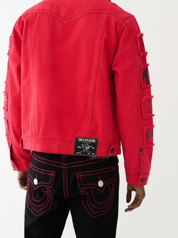 True Religion Jimmy Jacket Sleeve Patch Ruby Red