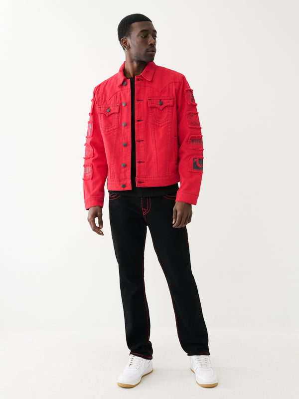 True Religion Jimmy Jacket Sleeve Patch Ruby Red