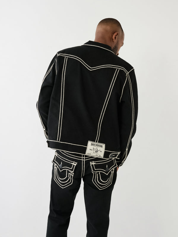 True Religion Rope Stitch Jacket Black Rinse