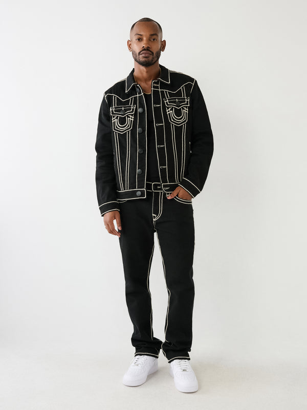 True Religion Rope Stitch Jacket Black Rinse