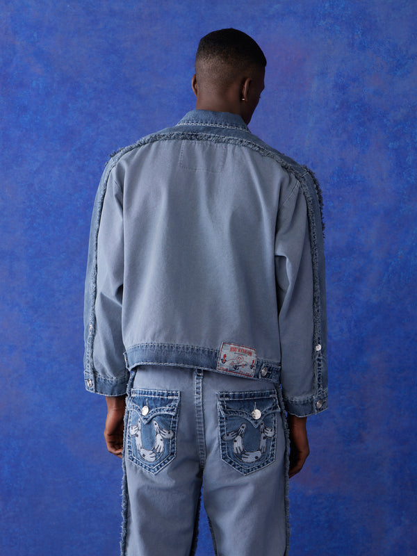 True Religion Bluxtr Jacket Boxy Azul Pigment Wash