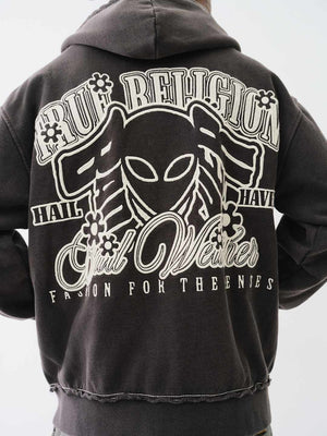 True Religion Relaxed Jacket Hoodie Jet Black-True Religion