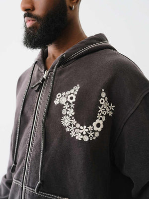 True Religion Relaxed Jacket Hoodie Jet Black-True Religion