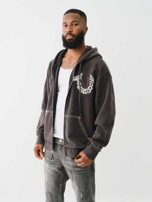 True Religion Relaxed Jacket Hoodie Jet Black-True Religion