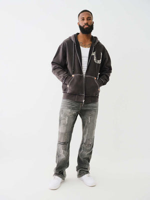 True Religion Relaxed Jacket Hoodie Jet Black-True Religion
