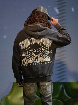 True Religion Relaxed Jacket Hoodie Jet Black-True Religion