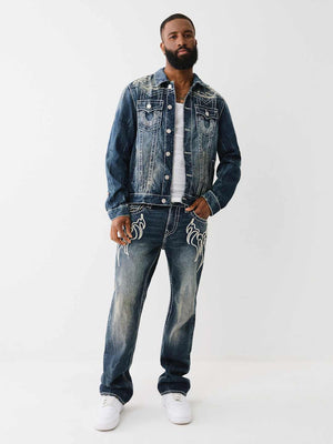 True Religion Big T Jacket Flame Jingled Dark Wash-True Religion