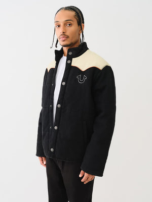 True Religion Western Jacket Puffer Jet Black-True Religion