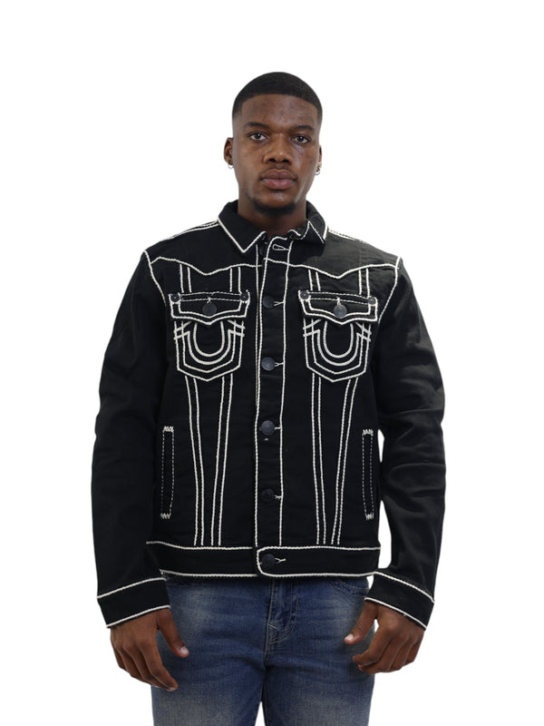 True Religion Rope Stitch Jacket Black Rinse