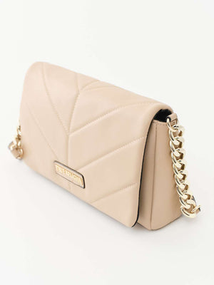 True Religion Crossbody Bag Quilted Logo Beige-True Religion