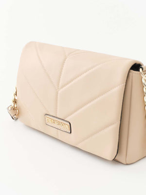 True Religion Crossbody Bag Quilted Logo Beige-True Religion