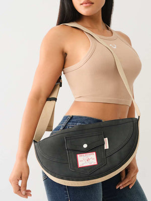 True Religion Utility Bag Hobo Black-True Religion