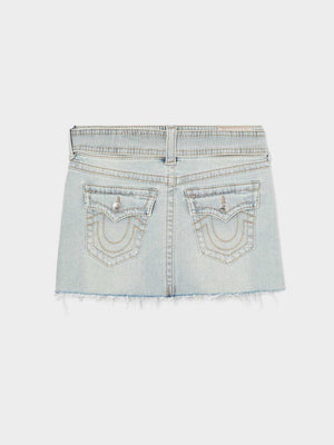 True Religion Sadie Mini Skirt Light Wash-True Religion