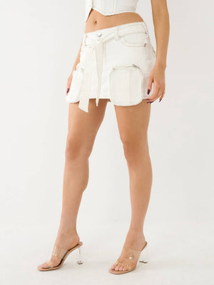 True Religion Sadie Skirt Big T Mini Winter White-True Religion