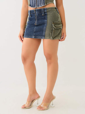 True Religion Mini Skirt Colour Block-True Religion