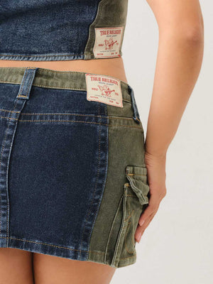 True Religion Mini Skirt Colour Block-True Religion
