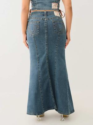True Religion Vintage Slit Skirt Denim Maxi Ophelia-True Religion
