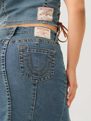 True Religion Vintage Slit Skirt Denim Maxi Ophelia-True Religion