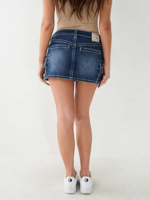 True Religion Skirt Sadie Cargo Mini Pacific-True Religion