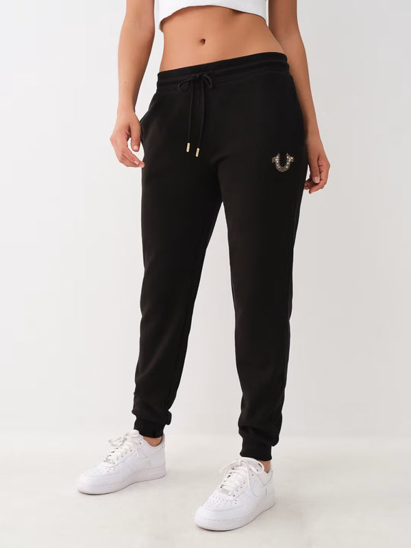 True Religion Classic Track Pants Ladies Crystal Jet Black