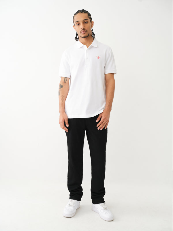 True Religion Relaxed Buddha Golfer Patch Optic White