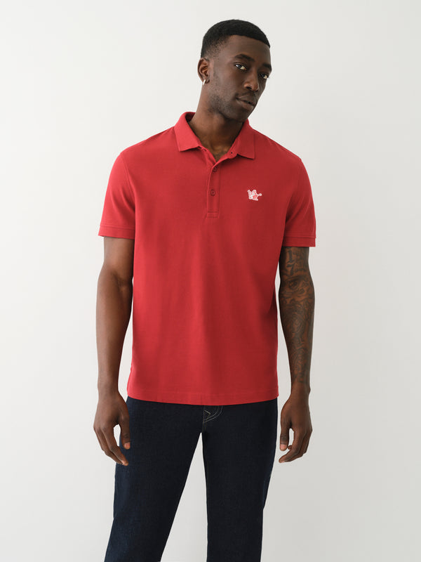 True Religion Relaxed Buddha Golfer Patch Red Dahlia