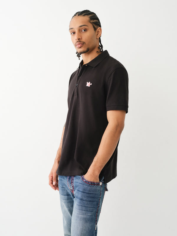 True Religion Relaxed Buddha Golfer Patch Jet Black