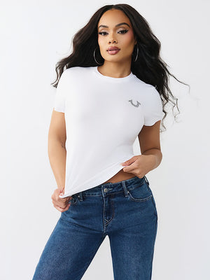 True Religion T-Shirt True Classic Glitter White