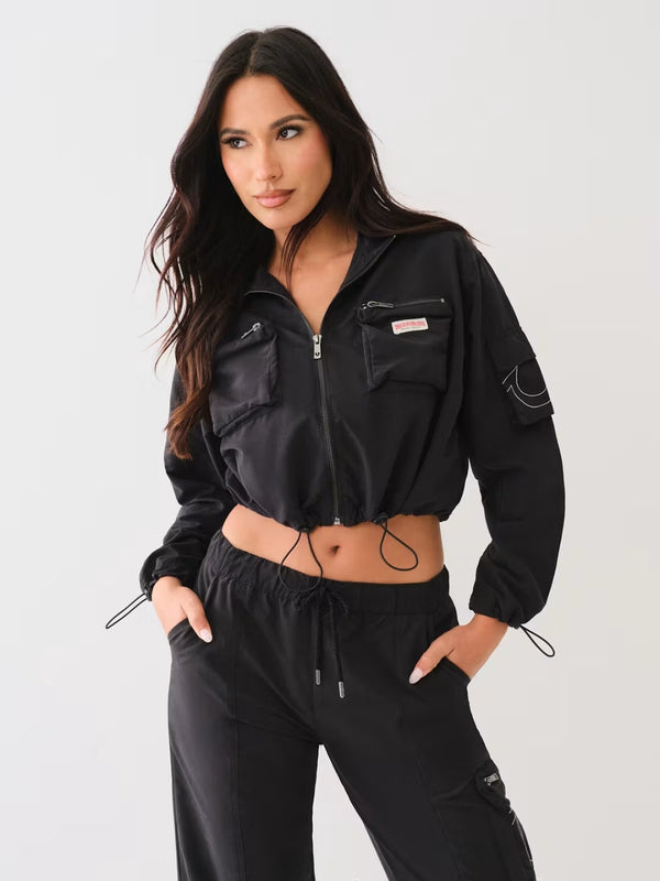 True Religion Jacket Ladies Anorak Black