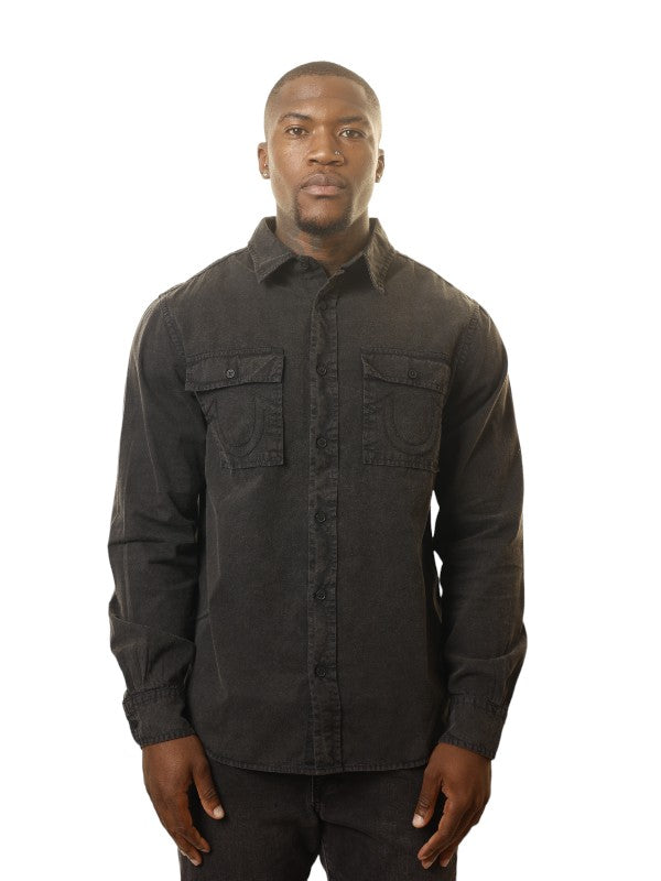 True Religion Workwear Shirt Jet Black