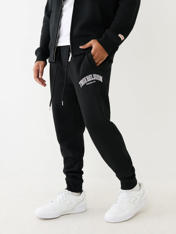 True Religion Collegiate Track Pants Embro Jet Black