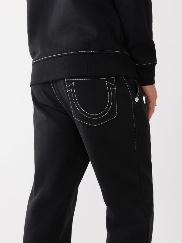 True Religion Big T Track Pants Jet Black