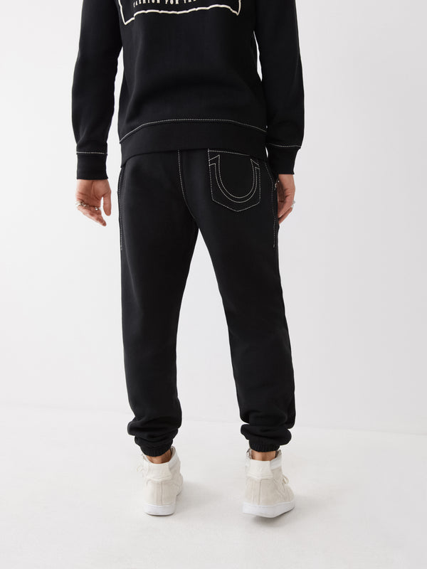 True Religion Big T Track Pants Jet Black