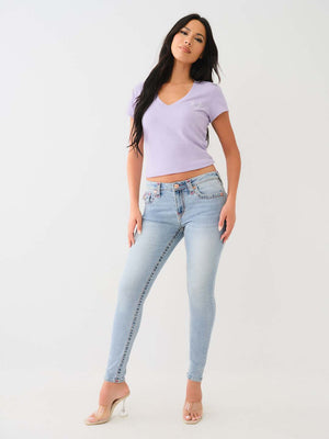 True Religion Jeans Ladies Halle MR Skinny Flap Super T Andromeda-True Religion