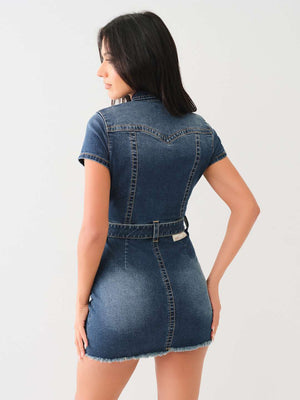 True Religion Jeans Western Belted Denim Dress Joyce-True Religion