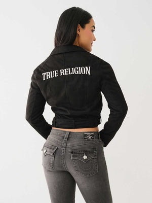 True Religion TR Faux Suede Jacket Jet Black-True Religion