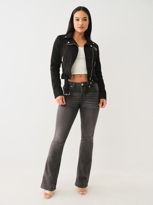 True Religion TR Faux Suede Jacket Jet Black-True Religion