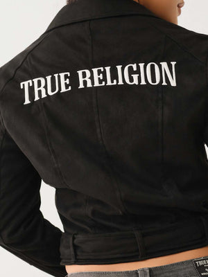 True Religion TR Faux Suede Jacket Jet Black-True Religion